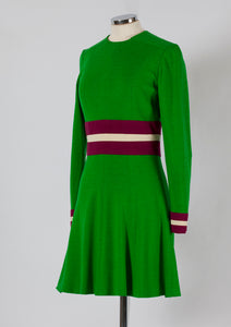 Vibrant green wool dress
